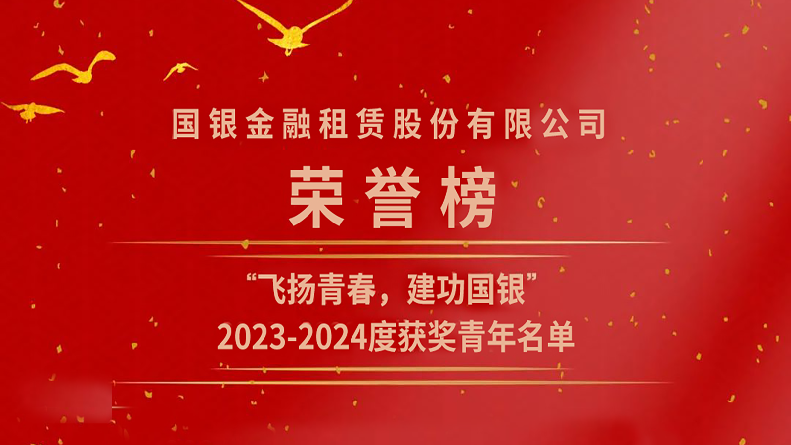 “飞扬青春，建功国银” 2023-2024年度获奖青年荣誉榜